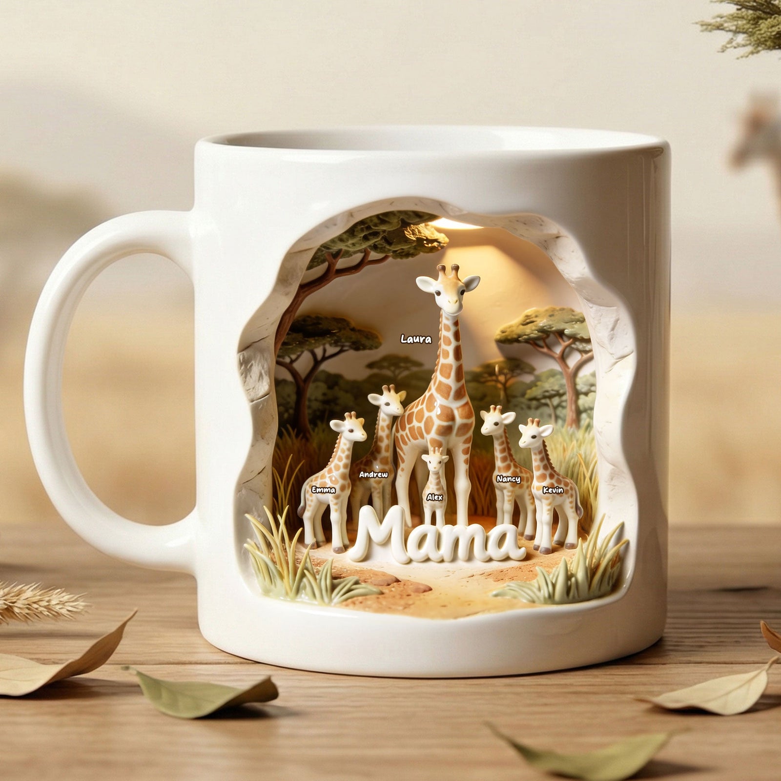 Giraffe Mom Coffee Mug - Personalized Gifts For Mother 02toti100226 - Coffee Mug - GoDuckee