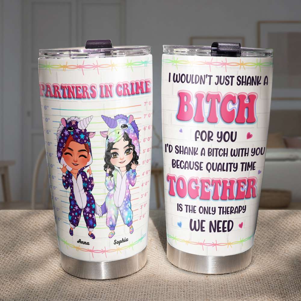 Besties Partners In Crime Personalized Tumbler - Tumbler Cup - GoDuckee