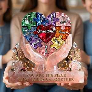 Precious Puzzle Heart Acrylic Plaque - Personalized Gift For Grandma/Mom 04KITI130226 - Shaped Plaques - GoDuckee