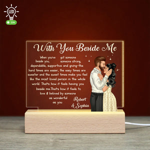 With You Beside Me - Personalized Couple Led Light - Gift For Couple - Led Night Light - GoDuckee