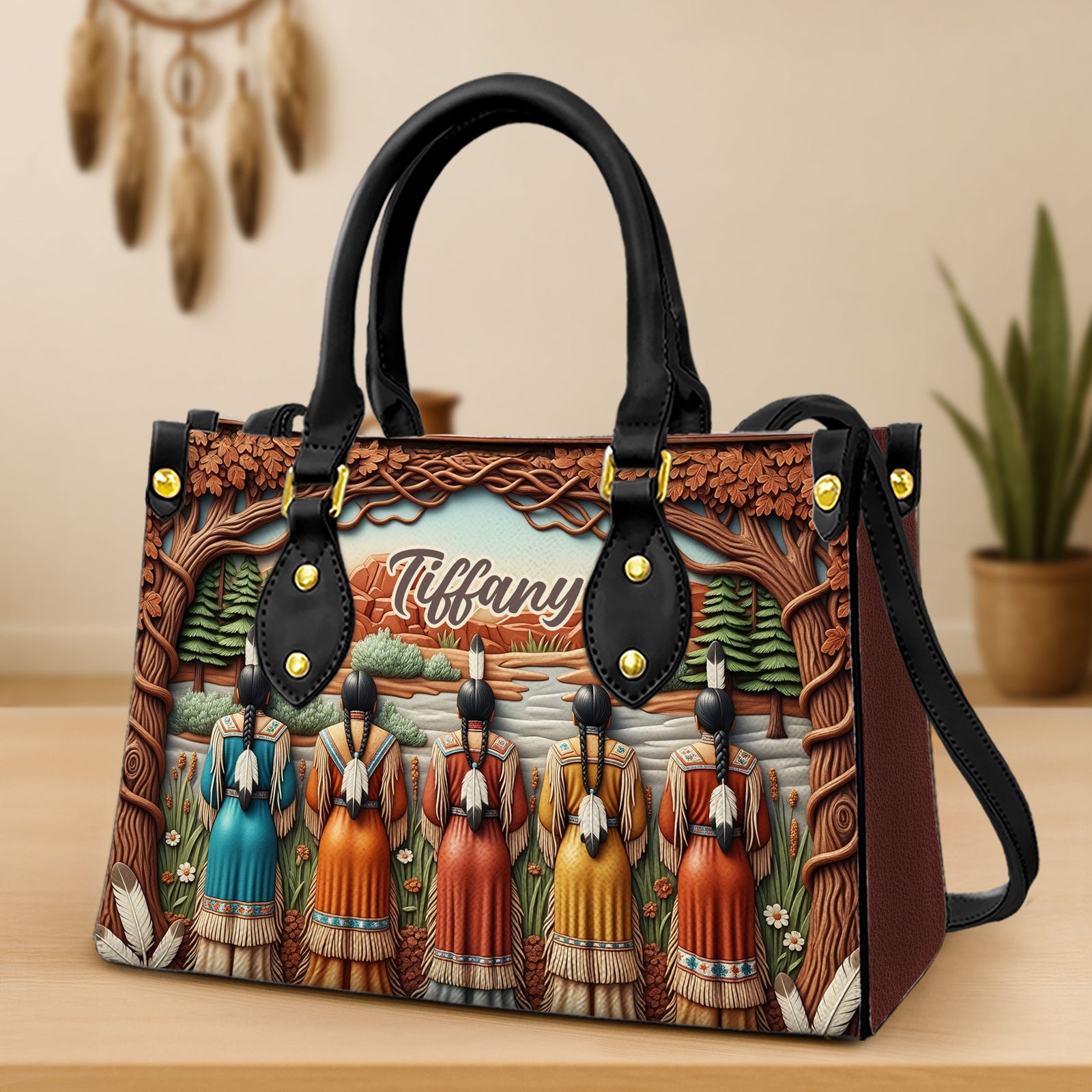 Native American Leather Bag - Personalized Gifts For Her 03nati200625 - Leather Bag - GoDuckee