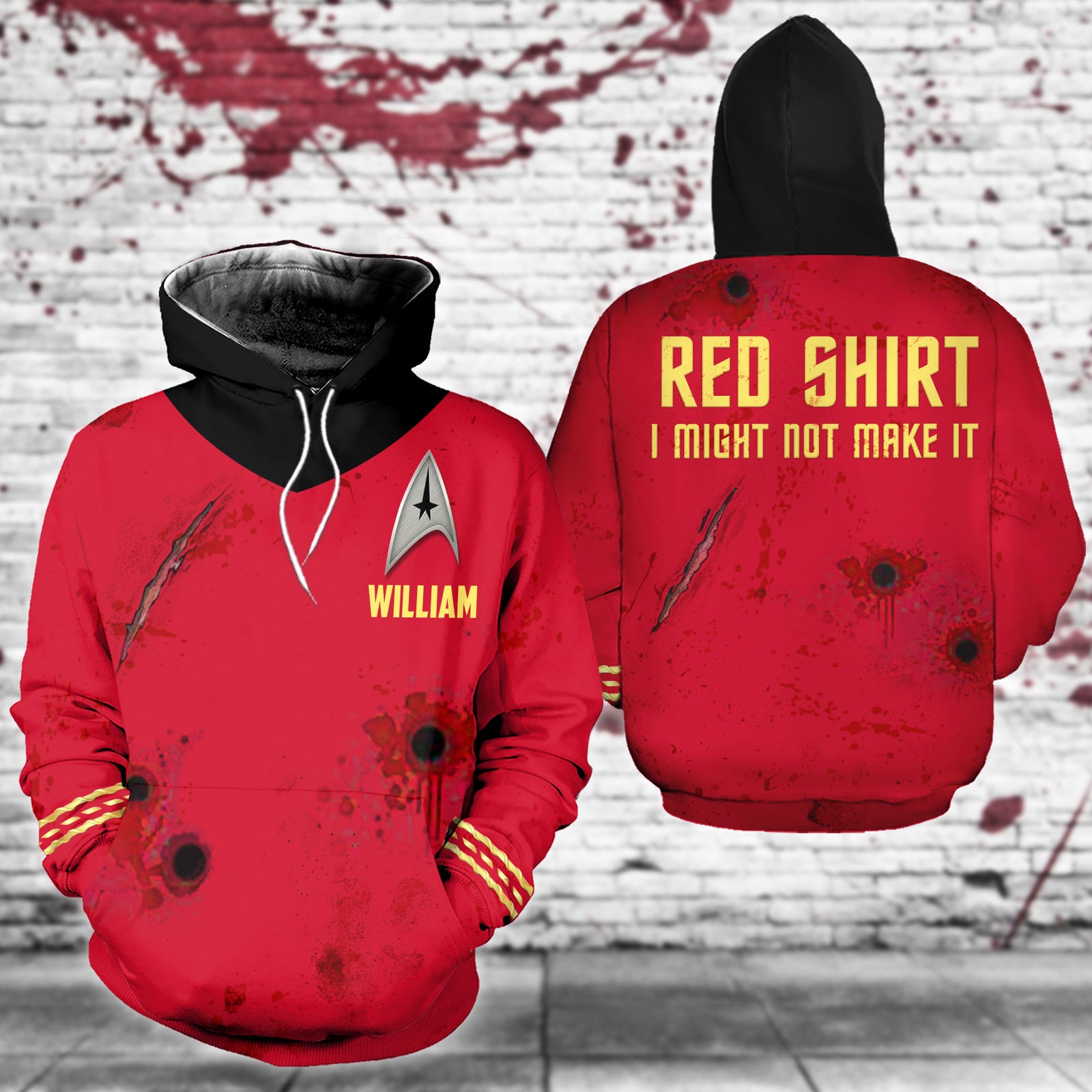 I Might Not Make It, Gift For TV Series Fan, Personalized Shirt, Custom Name Red AOP Shirt, Halloween Gift 05HTTI050723 - AOP Products - GoDuckee