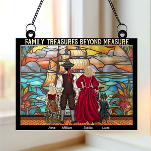 Personalized Gifts For Pirate Family Acrylic Suncatcher 02KATI050824PA - Ornament - GoDuckee