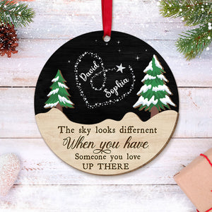 The Sky Looks Different, Gift For Family, Personalized Wood Ornament, Memory Star Ornament, Christmas Gift 05HUTI220723 - Ornament - GoDuckee