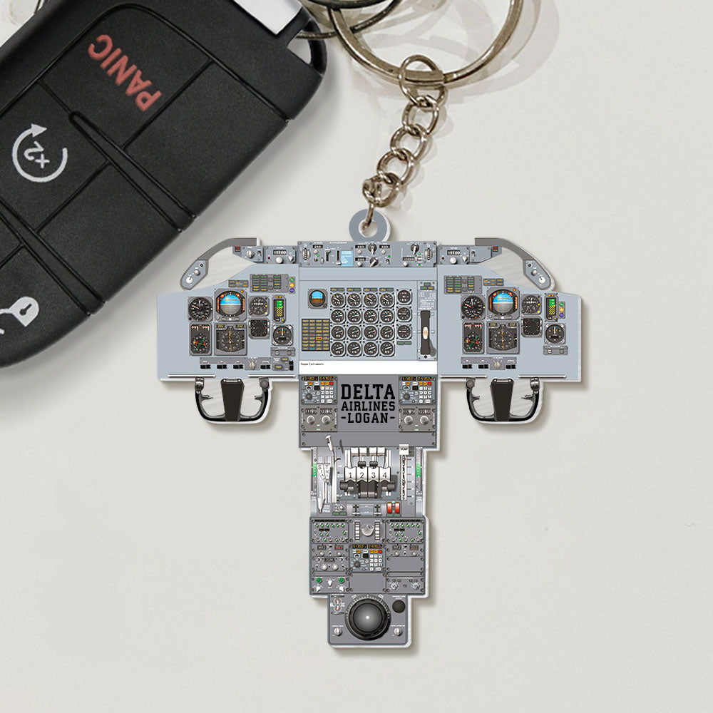 Personalized Airplane Cockpit Keychain, Gift For Airplane Lovers 07HUTI090623 - Keychains - GoDuckee