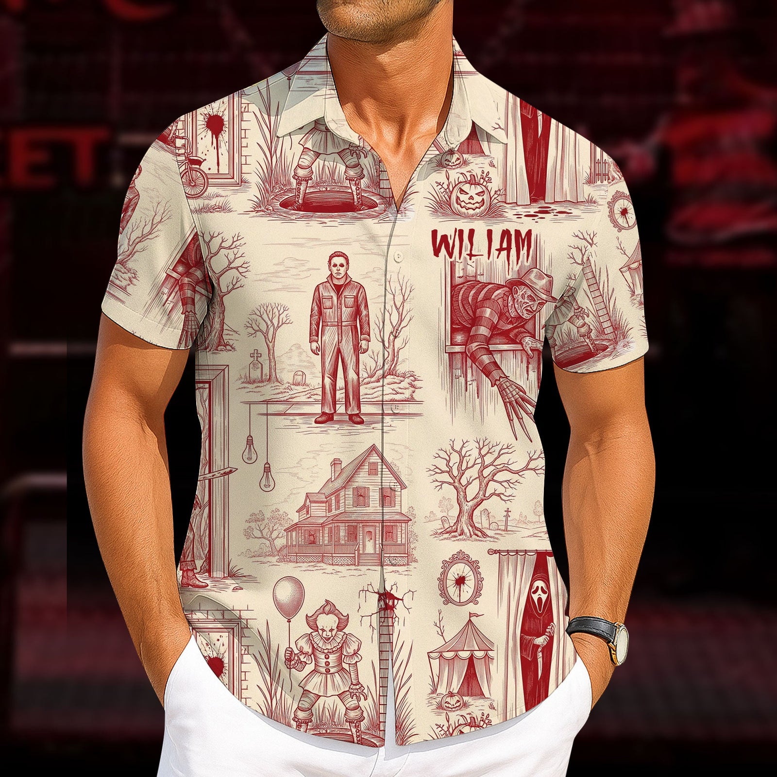 Horror Character Hawaiian Shirt - Personalized Gifts For Horror Lovers 04ohti120625 - Hawaiian Shirts - GoDuckee