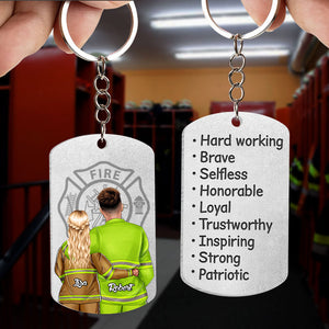 Hard Working, Gift For Couple, Personalized Keychain, Firefighter Couple Keychain, Couple Gift 06OHTI190723TM - Keychains - GoDuckee