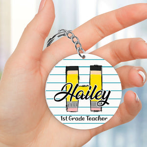 Personalized Teacher Keychain, Custom Letters, Gift For Teacher - Keychains - GoDuckee