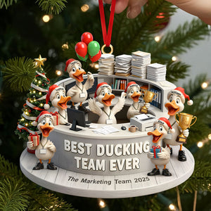 Fun Duck Office Worker Ornament - Personalized Gifts For Coworker 06QHTI241125 - Ornament - GoDuckee