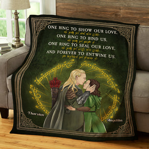 One Ring To Show Our Love, 04HUDT051222TM Personalized Blanket, Gifts For Couple - Blanket - GoDuckee