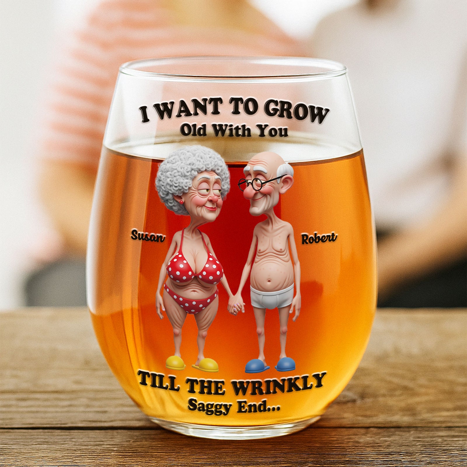 Funny Old Couple Glass Egg Cup - Personalized Gifts For Couple 04nati230825 - Glass Egg Cup - GoDuckee