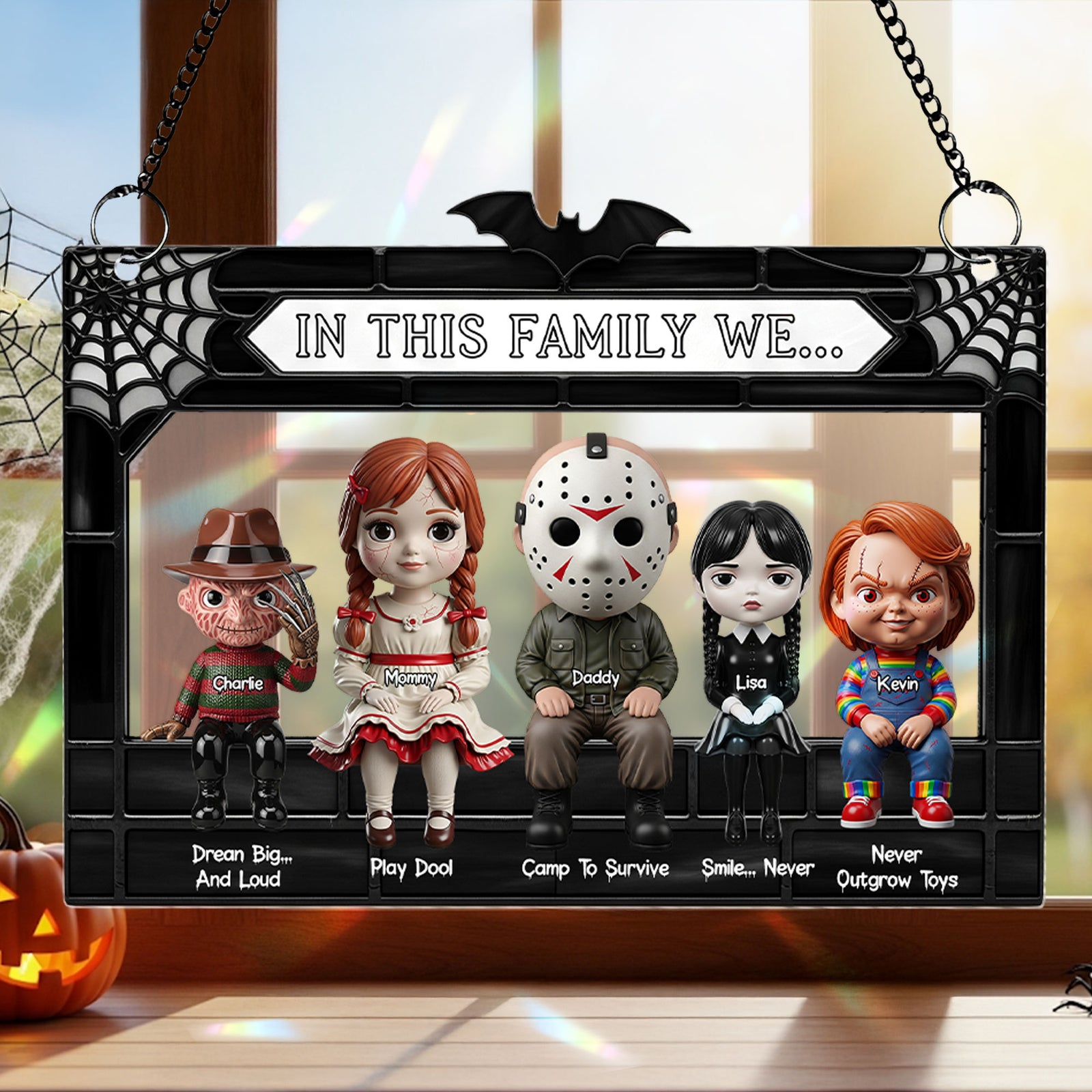 Horror Family Suncatcher - Personalized Gifts For Family 02ohti080825 - Ornament - GoDuckee