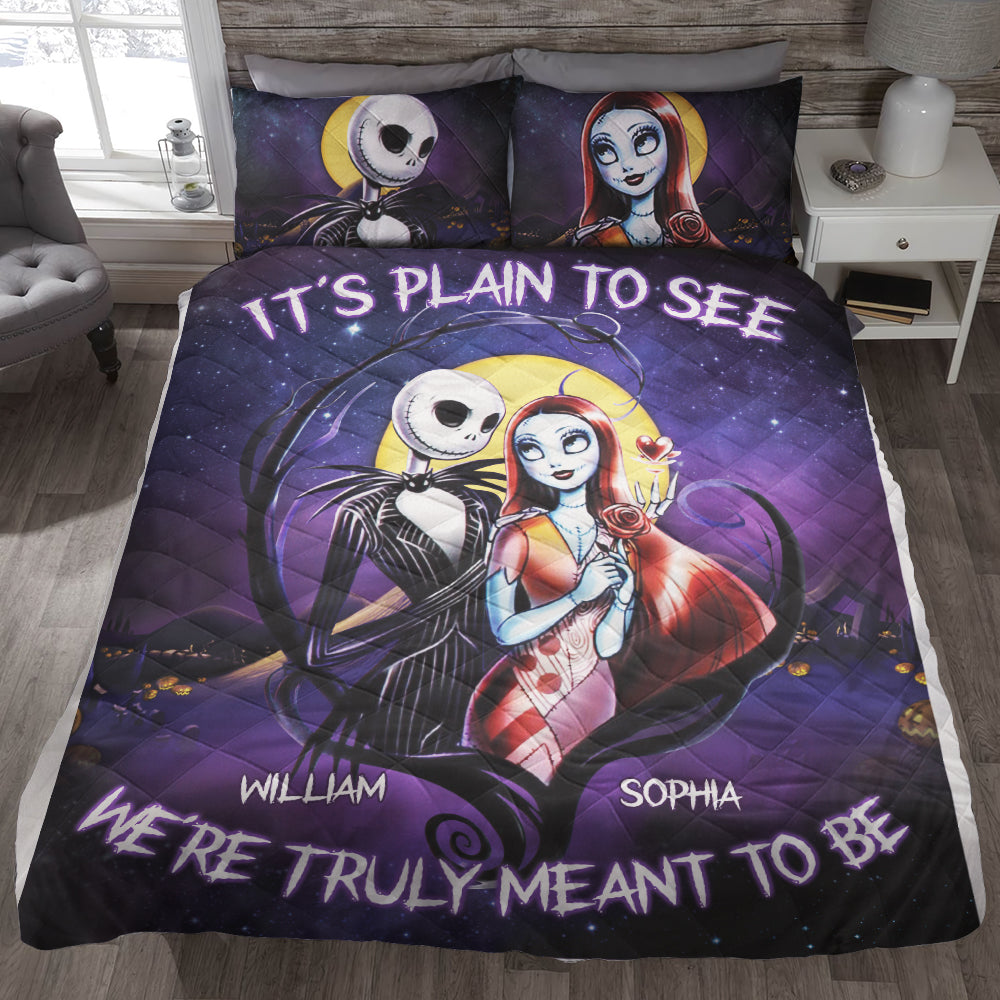 It's Plain To See We're Truly Meant To Be 03HTDT050823 Personalized Quilt Bed Set, Gifts For Him Gifts For Her - Blanket - GoDuckee