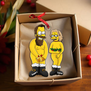 Personalized Gift For Couple Christmas Ornament Cartoon Funny Couple 061ACTI041124HG - Ornament - GoDuckee