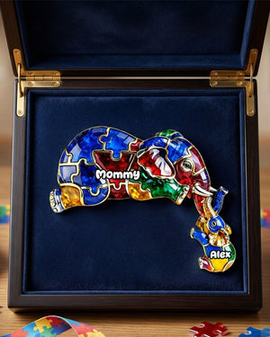 Autism Elephant Mom And Kid Acrylic Plaque - Personalized Gifts For Autism Mom Plaque 04TGTI270226 - Shaped Plaques - GoDuckee