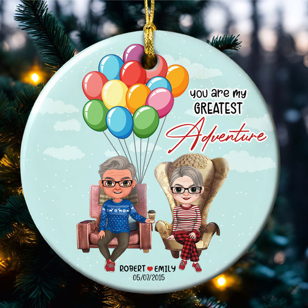 You Are My Greatest Adventure, Couple Gift, Personalized Ornament, Balloon Couple Ornament, Christmas Gift 02HTTI170823HH - Ornament - GoDuckee