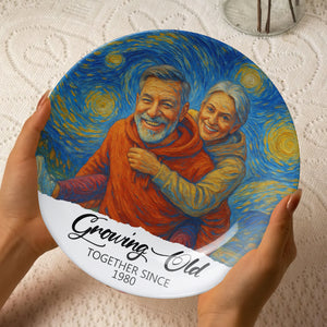 Happy Couple Round Plate - Custom Photo Gifts For Couple 02nati160725 - Ceramic Round Plate - GoDuckee