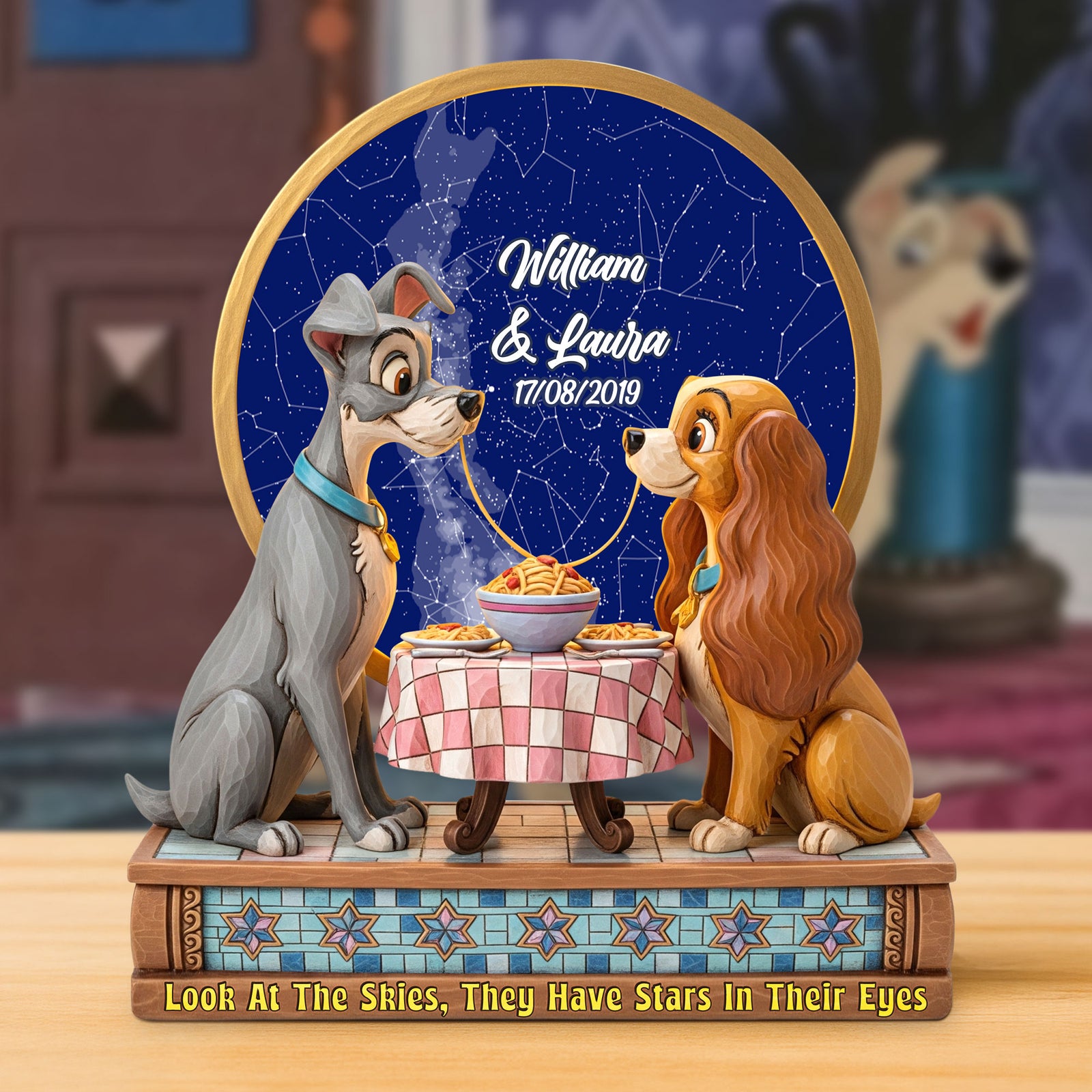 Cartoon Dog Couple Plaque - Personalized Gifts For Couple 02pgti020725 - Shaped Plaques - GoDuckee