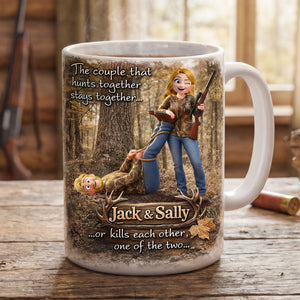 Hunting Couple Coffee Mug - Personalized Gifts For Couple 03huti270126 - Coffee Mug - GoDuckee