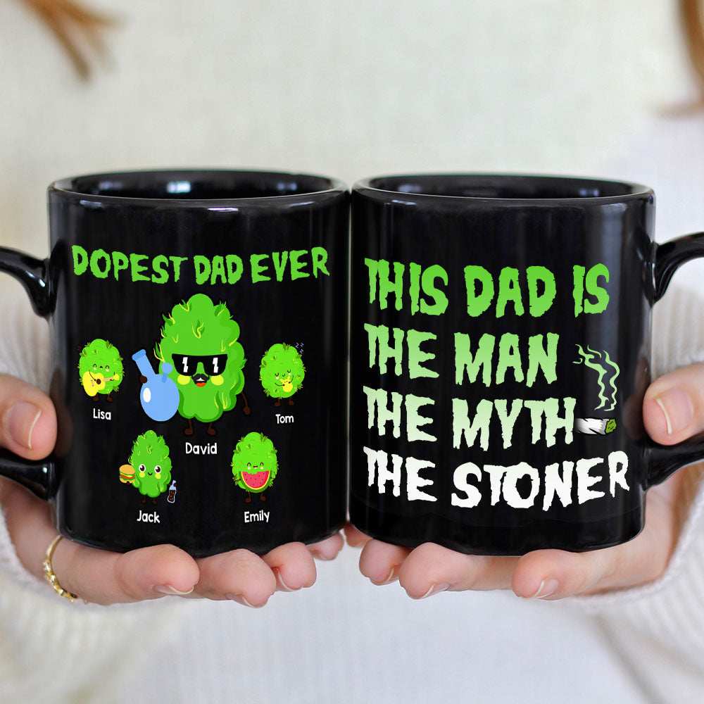 Dopest Dad Ever Personalized Coffee Mug, Black Mug BLM-02dnti050623 - Coffee Mug - GoDuckee