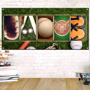 Baseball Name Art Gift For Baseball Lover, Personalized Metal Wall Art, Custom Name Art Baseball Metal Sign - Metal Wall Art - GoDuckee