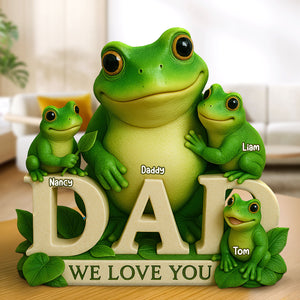 Frog Dad Plaque - Personalized Gifts For Dad 02huti100525 - Shaped Plaques - GoDuckee