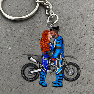 Personalized Gifts For Motocross Couple Keychain 05acti111224pa - Keychains - GoDuckee