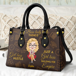 Just A Girl Boss Building Her Empire, Personalized Boss Leather Bag 02BHDT231222HH - Leather Bag - GoDuckee