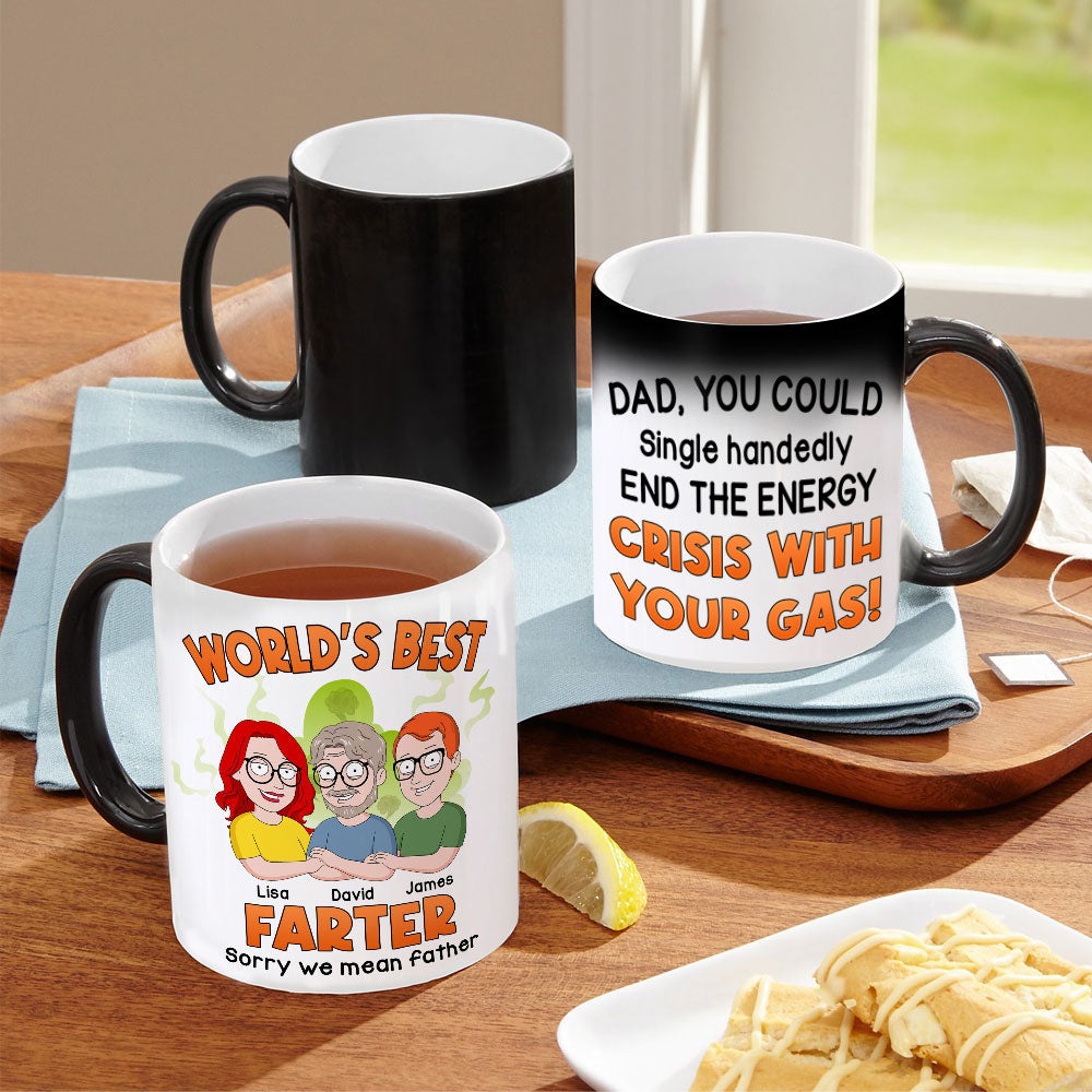 World's Best Farter Sorry We Mean Father, Personalized Mug, Gift For Dad, Father's Day Gift - Magic Mug - GoDuckee