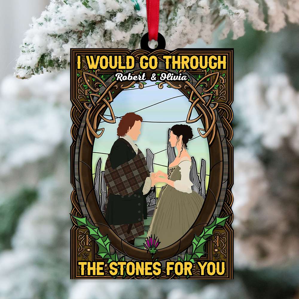 I Would Go Through For You, Couple Gift, Personalized Acrylic Ornament, Book Lover Couple Ornament, Christmas Gift 01HUTI200923 - Ornament - GoDuckee