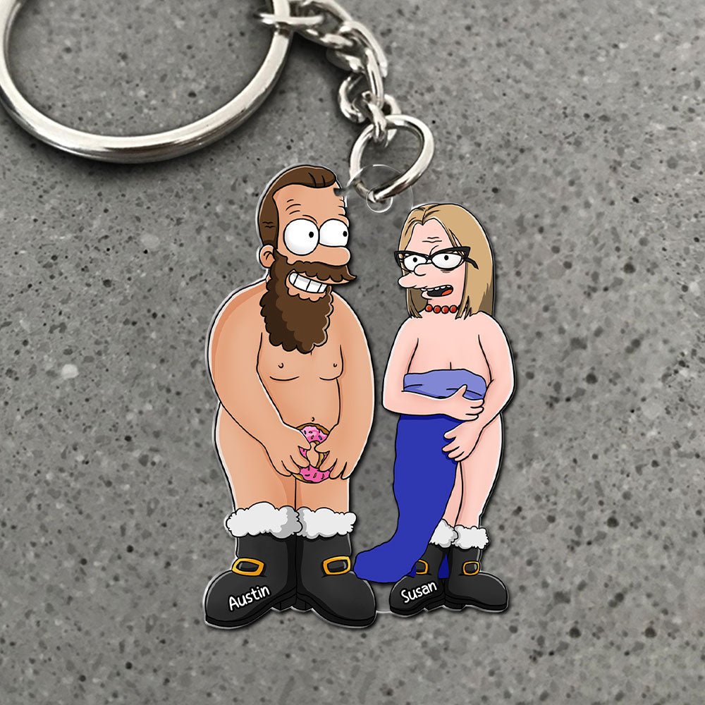 Personalized Gifts For Couple Keychain Cartoon Couple 04ACTI191224HG - Keychains - GoDuckee