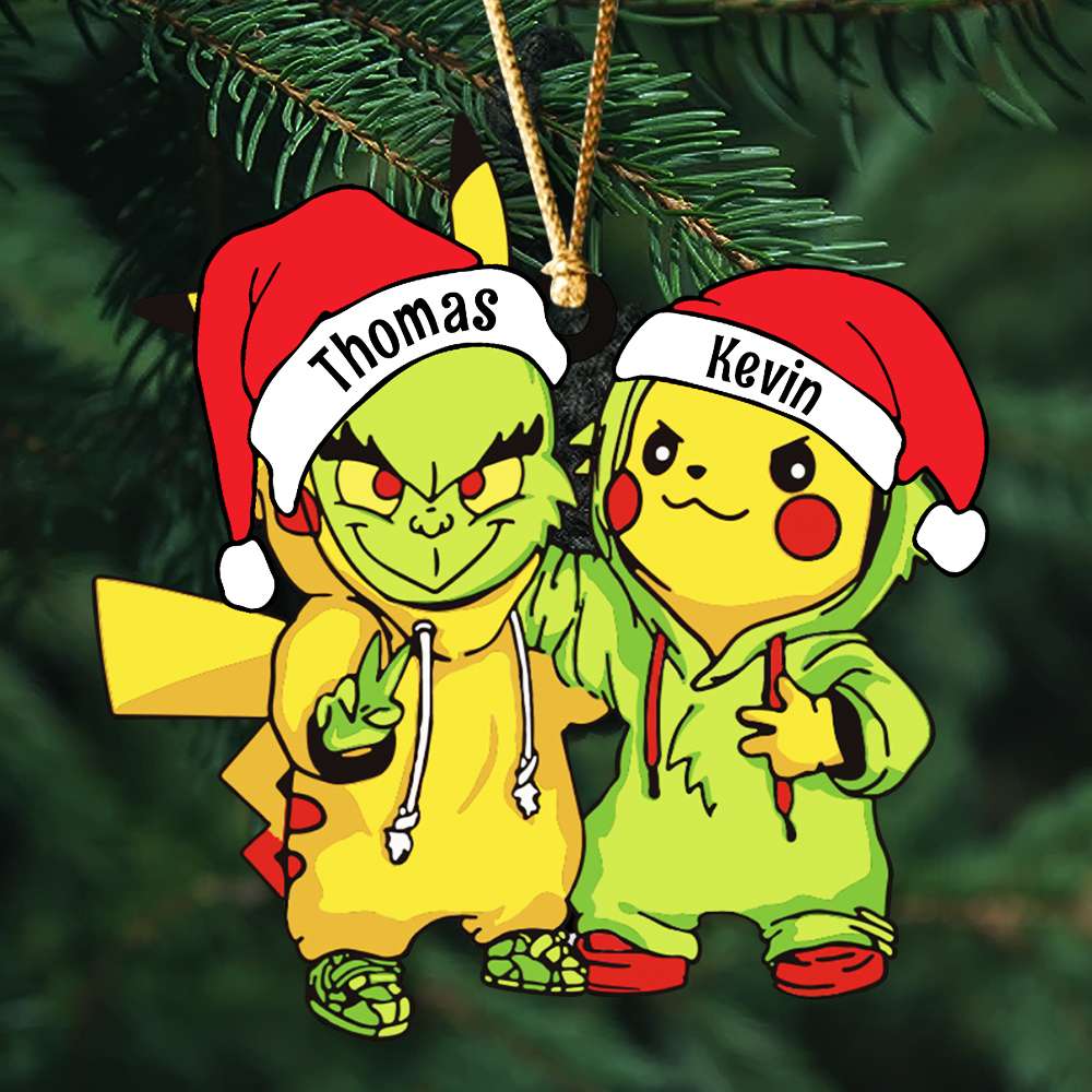 Gift For Friends, Couple, Personalized Acrylic Ornament, Besties Santa Hat Ornament, Christmas Gift 03ACDT290923-3 - Ornament - GoDuckee