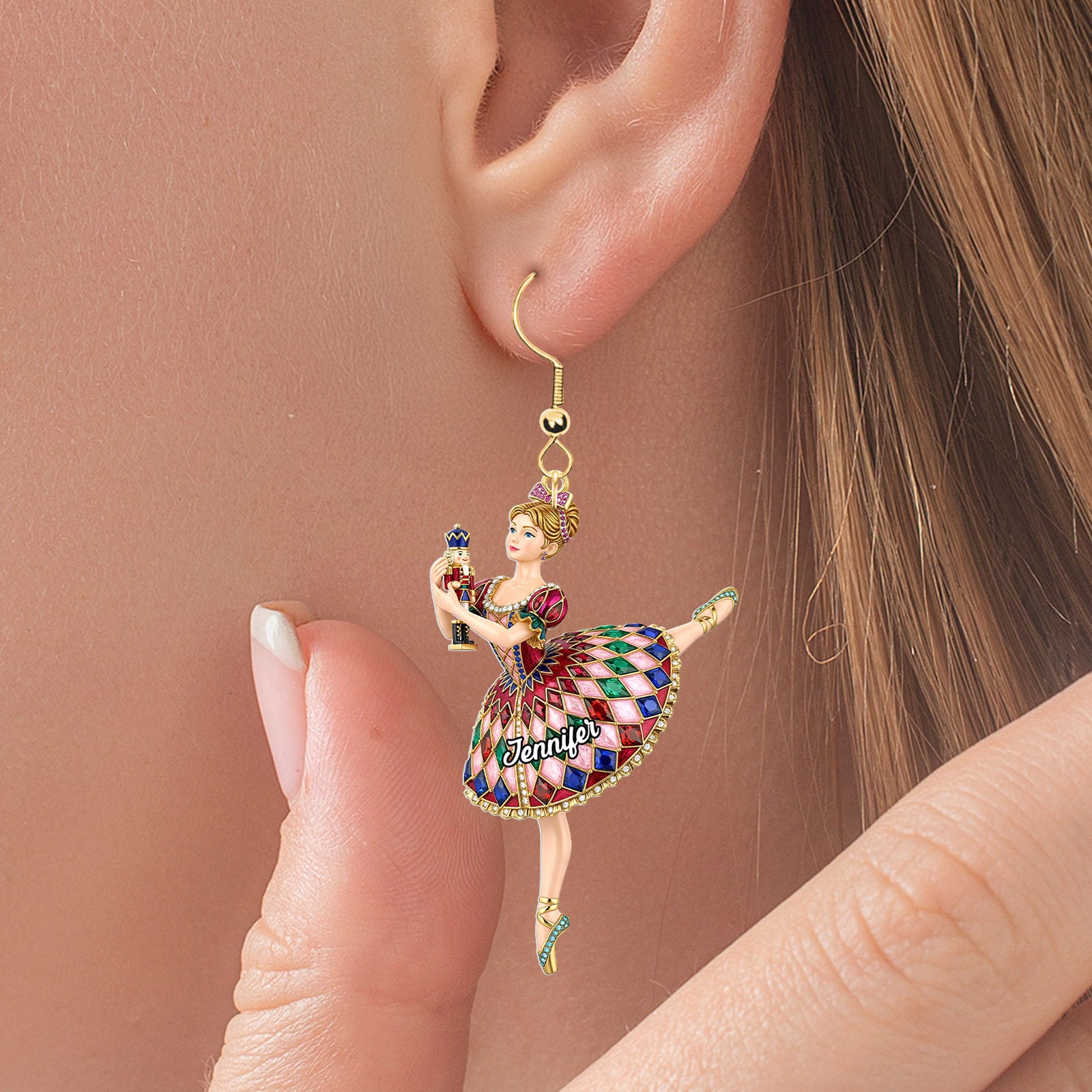 Ballet Earrings - Personalized Gifts For Ballet Lovers 03nati120725 - Earrings - GoDuckee