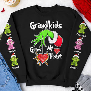 Grandkids Grow My Heart 03OHDT121023 Personalized Shirt, Christmas Gift For Grandparents - AOP Products - GoDuckee