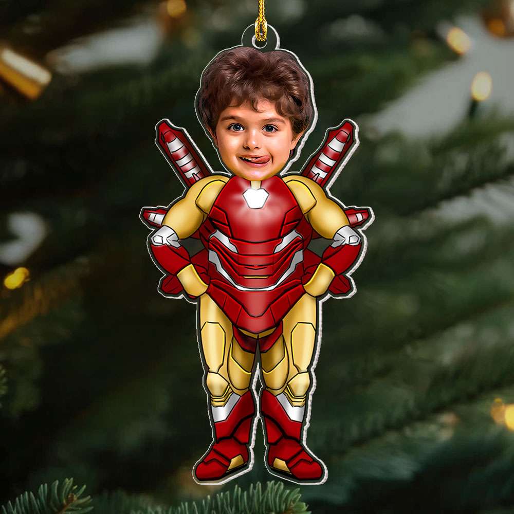 Gift For Kids, Personalized Acrylic Ornament, Custom Image Hero Kids Ornament, Christmas Gift 02NATI101123 - Ornament - GoDuckee