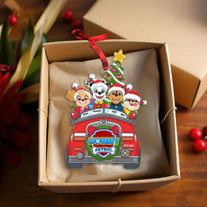 Personalized Gifts For Family Ornament, Kids Chillin' On Christmas Car 01qhti241024 - Ornament - GoDuckee