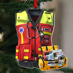 Gift For Paramedic, Personalized Ornament, Emt Paramedic Safety Vest Flat Ornament, Christmas Gift 03NATI140923 - Ornament - GoDuckee