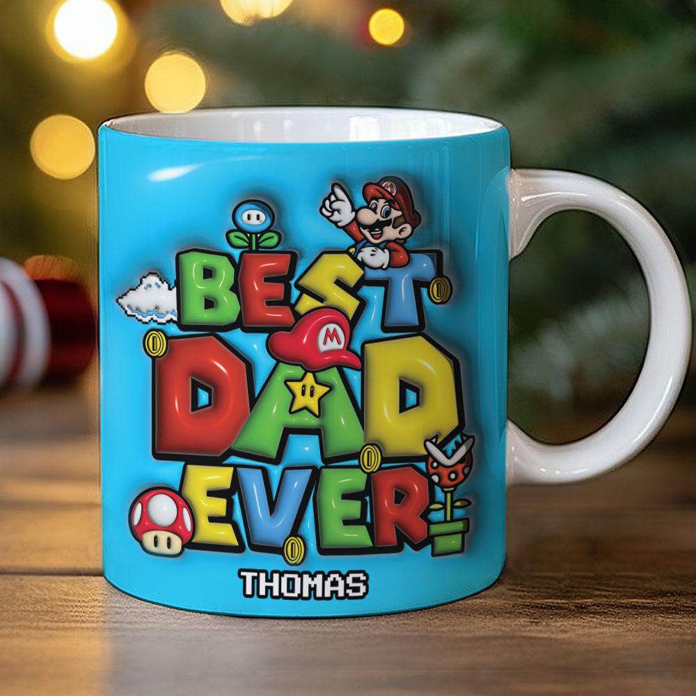 Best Dad Ever, Personalized Edge To Edge Mug, Custom Name Game Online Dad Mug 02NATI271023 - Coffee Mug - GoDuckee