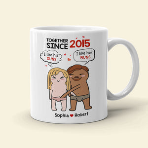 Together Since, Couple Gift, Personalized Mug, Naughty Couple Coffee Mug - Coffee Mug - GoDuckee
