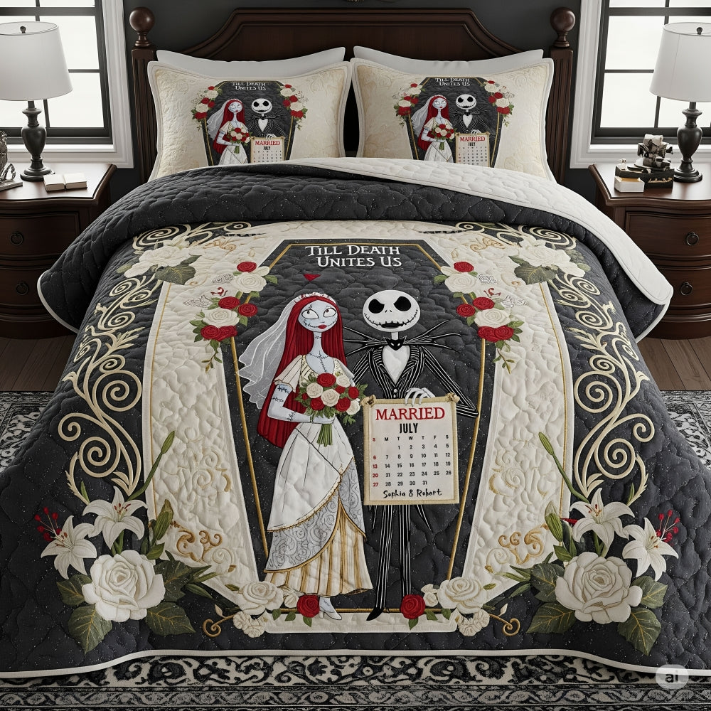 Horror Couple Quilt Bedding Set - Personalized Gifts For Couple 01ohti090725 - Blanket - GoDuckee