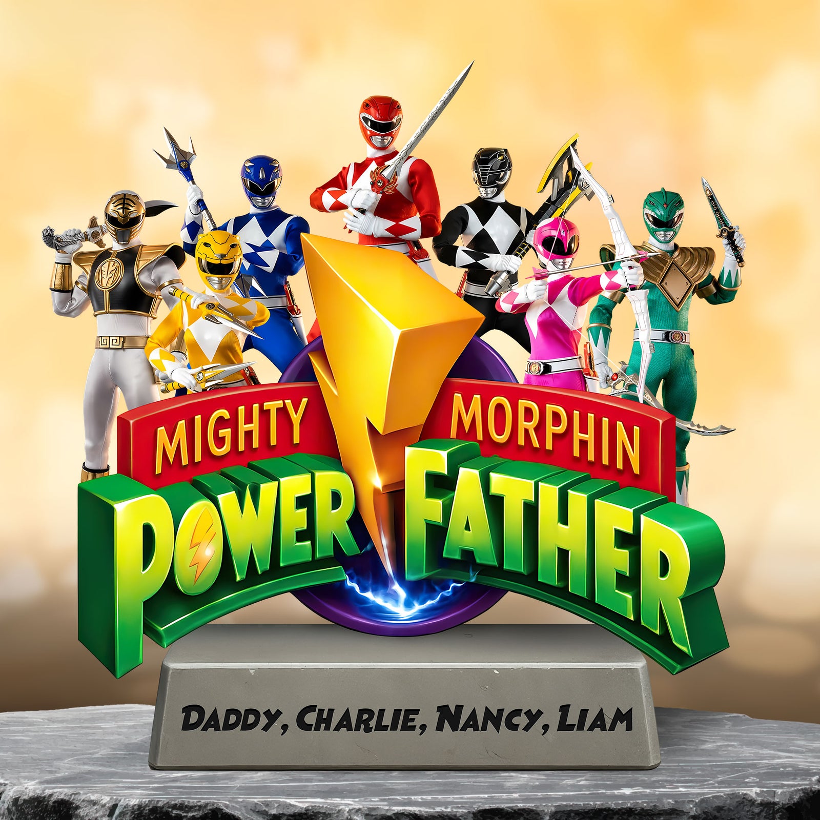 Power Father Plaque - Personalized Gifts For Dad 05huti220525 - Shaped Plaques - GoDuckee