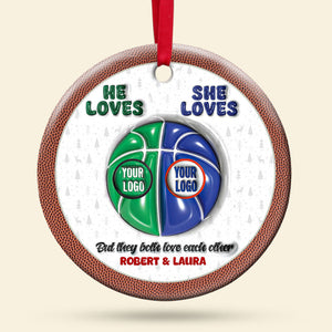 Personalized Gifts For Basketball-loving Couple Christmas Ornament 01huti101024 - Ornament - GoDuckee