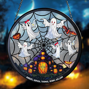 Personalized Gifts for Family Stained Glass Boo Family Halloween 02toti230824 - Ornament - GoDuckee