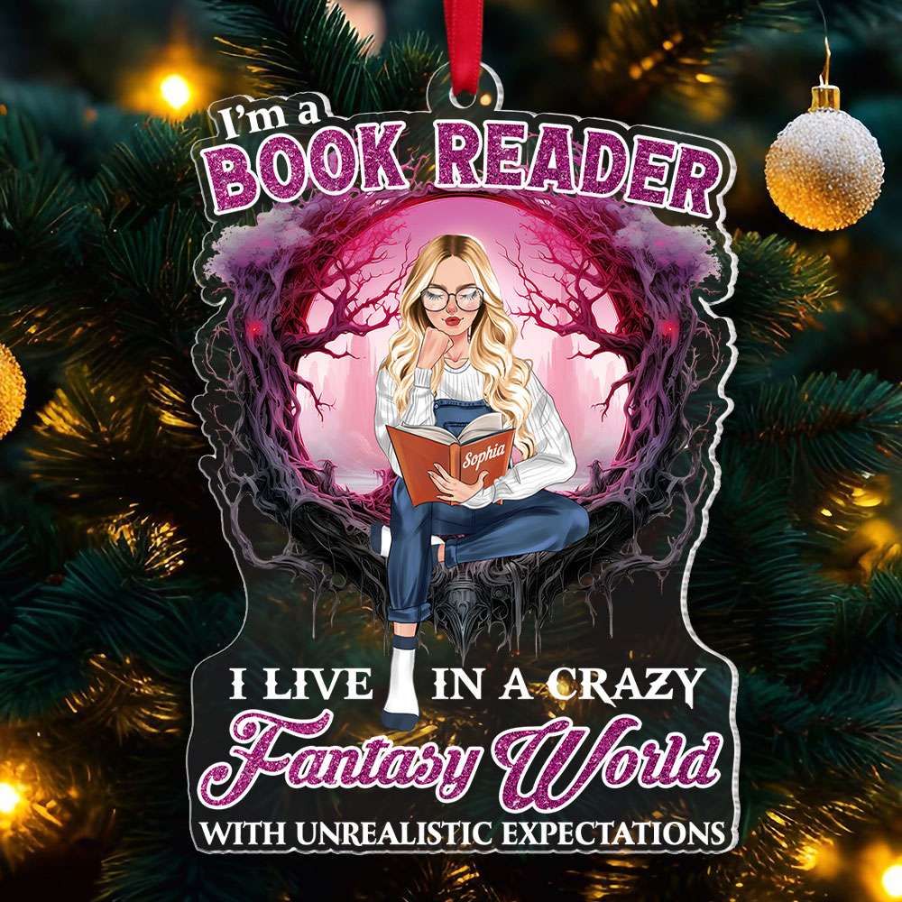 I'm A Book Reader, Gift For Book Lover, Personalized Acrylic Ornament, Book Lovers Ornament, Christmas Gift - Ornament - GoDuckee