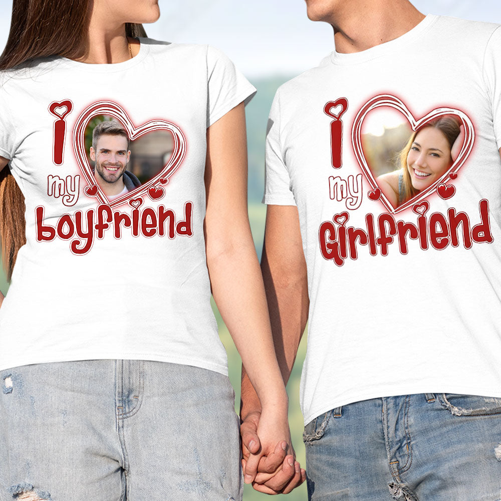 Custom Photo - I Love My Boyfriend/Girlfriend - Personalized Shirt - Gift For Him/Her - Shirts - GoDuckee