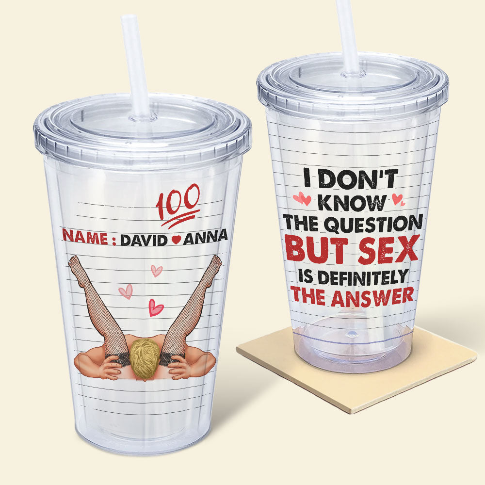 Personalized Funny Couple Tumbler - All My Naughty Thoughts Involve Me -  GoDuckee