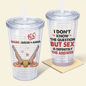 Personalized Name on Clear Acrylic Tumbler with Straw