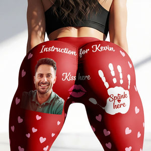 Funny Couple Leggings - Personalized Custom Photo Gift For Her 04KITI031225 - Shorts and Pants - GoDuckee
