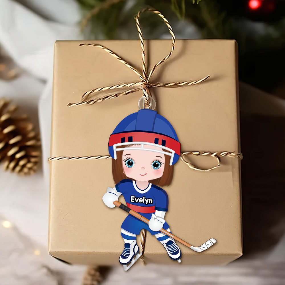 Personalized Gift For Hockey Lover Ornament Ice Hockey Player 012ACTI111124HA - Ornament - GoDuckee