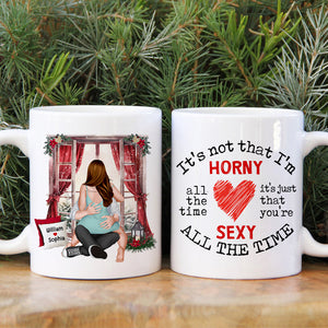 Horny And Sexy All The Time, Personalized Coffee Mug, Funny Couple, Christmas Gifts - Coffee Mug - GoDuckee